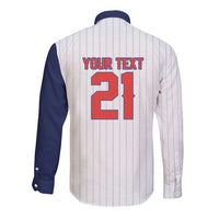 Custom Dripping Baseball Panama Long Sleeve Button Shirt