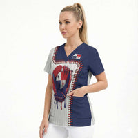 Custom Dripping Baseball Panama Scrub Top