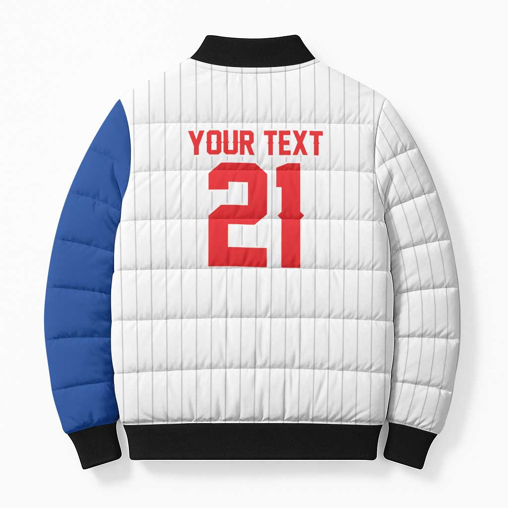 Custom Dripping Baseball Puerto Rico Bomber Puffer Jacket