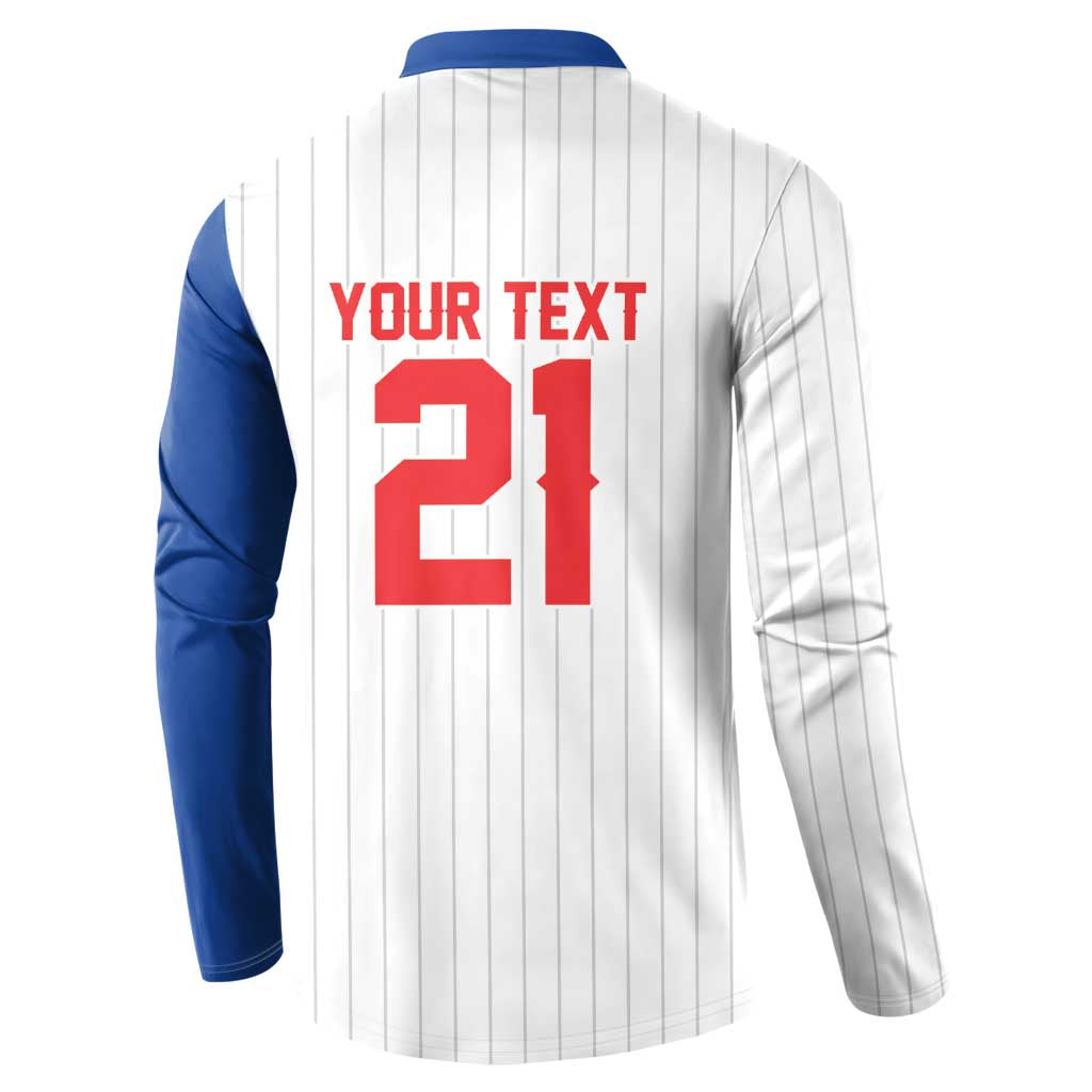 Custom Dripping Baseball Puerto Rico Button Sweatshirt