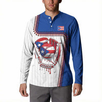 Custom Dripping Baseball Puerto Rico Button Sweatshirt