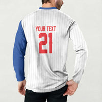 Custom Dripping Baseball Puerto Rico Button Sweatshirt