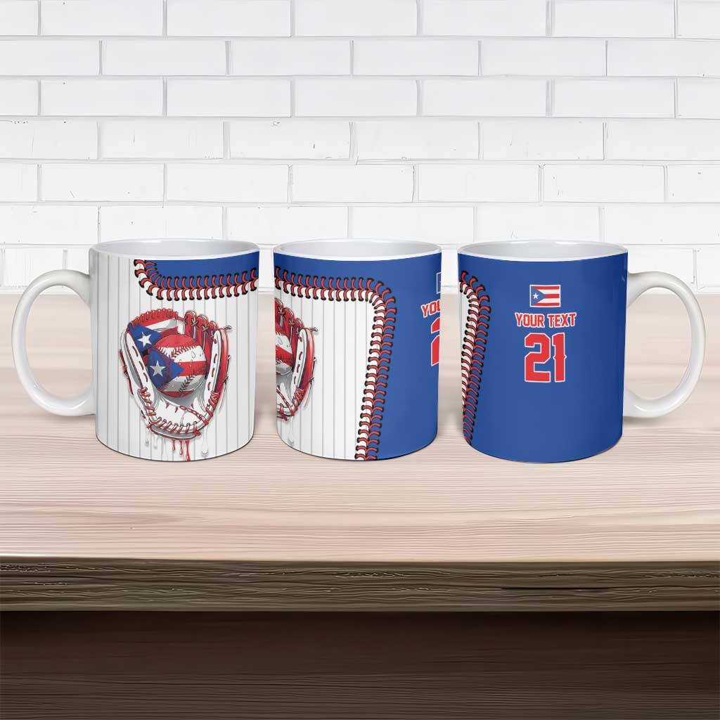 Custom Dripping Baseball Puerto Rico Ceramic Mug