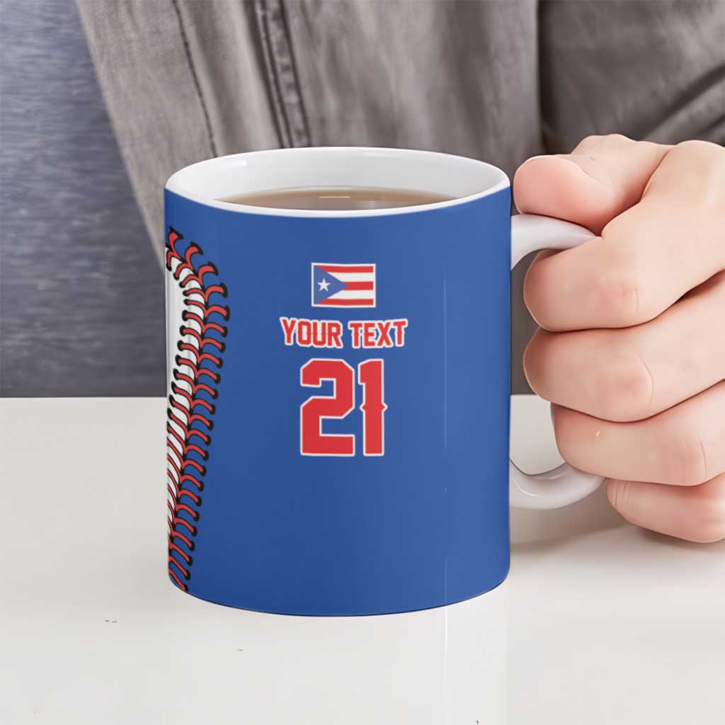 Custom Dripping Baseball Puerto Rico Ceramic Mug