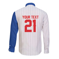 Custom Dripping Baseball Puerto Rico Long Sleeve Button Shirt