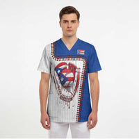 Custom Dripping Baseball Puerto Rico Scrub Top