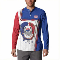Custom Dripping Baseball South Korea Button Sweatshirt