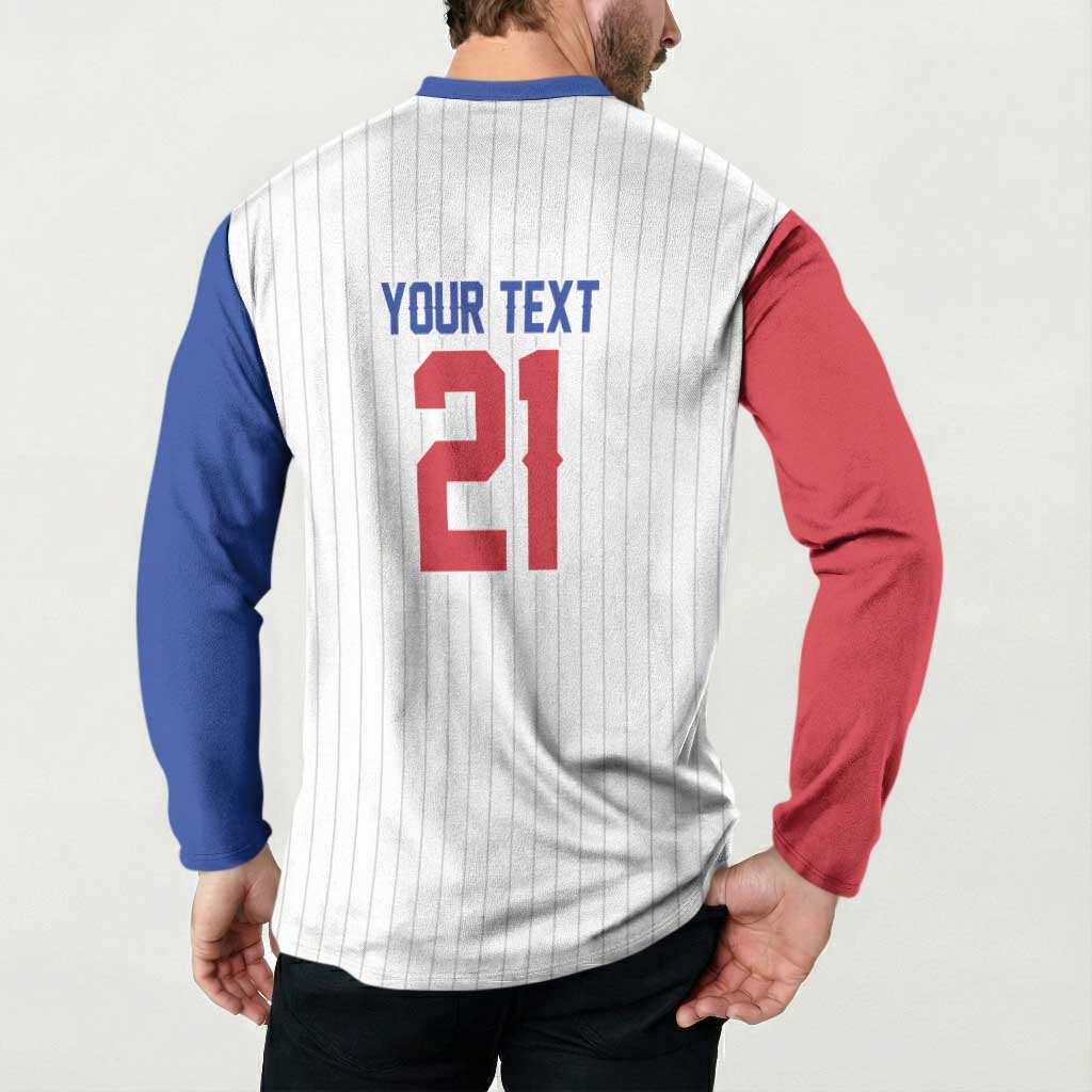 Custom Dripping Baseball South Korea Button Sweatshirt