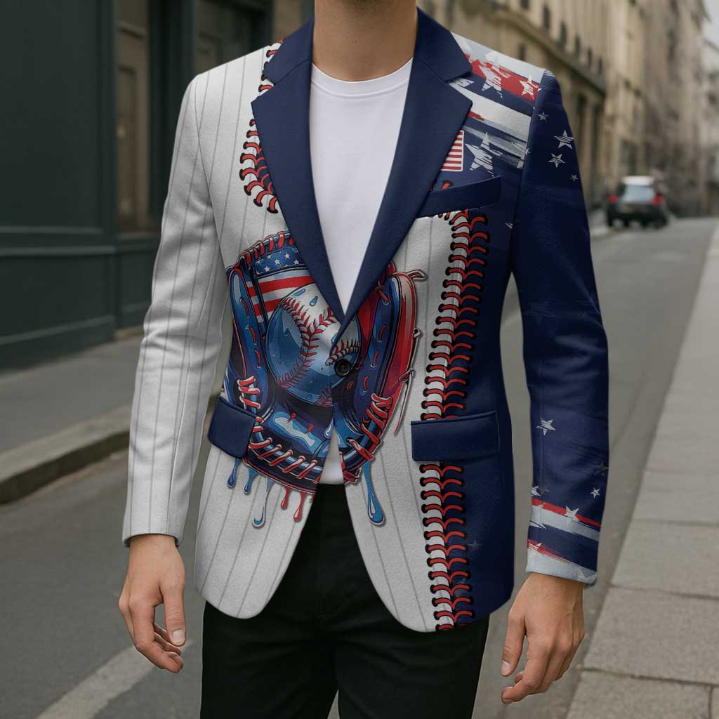 Custom Dripping Baseball United States Blazer
