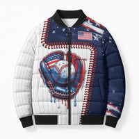 Custom Dripping Baseball United States Bomber Puffer Jacket