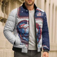 Custom Dripping Baseball United States Bomber Puffer Jacket