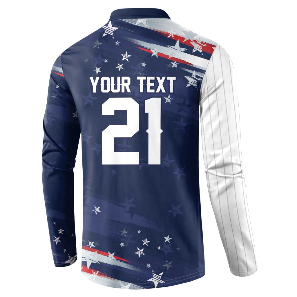 Custom Dripping Baseball United States Button Sweatshirt