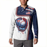 Custom Dripping Baseball United States Button Sweatshirt
