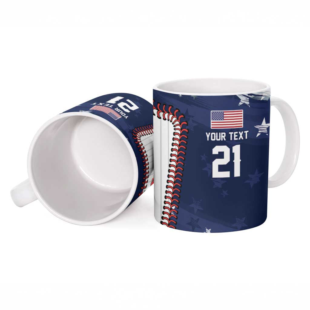 Custom Dripping Baseball United States Ceramic Mug