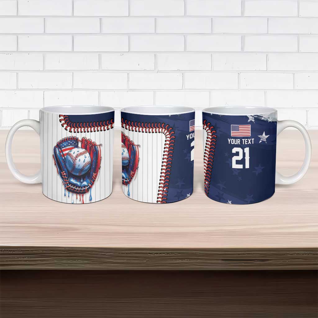 Custom Dripping Baseball United States Ceramic Mug