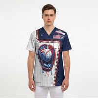 Custom Dripping Baseball United States Scrub Top
