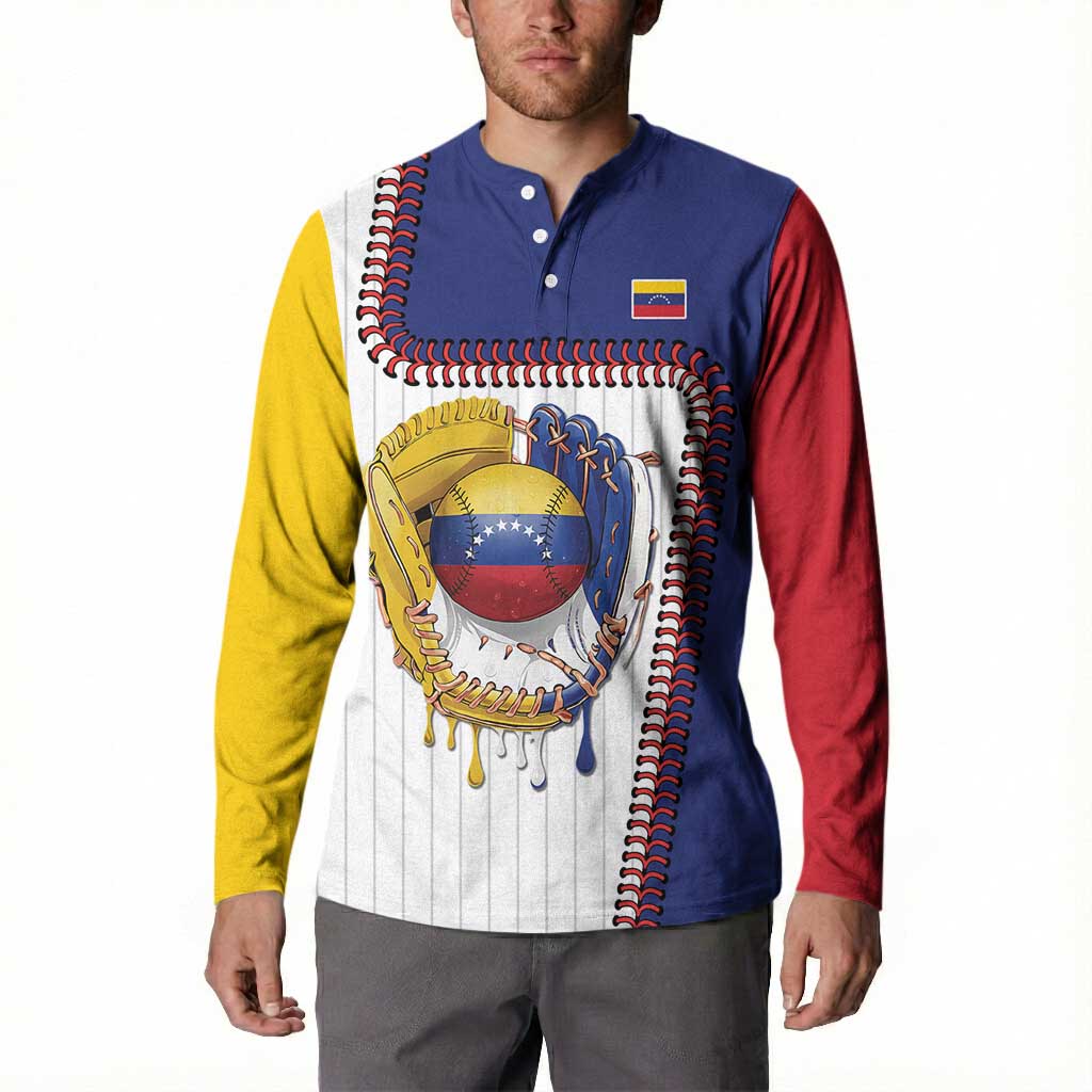Custom Dripping Baseball Venezuela Button Sweatshirt
