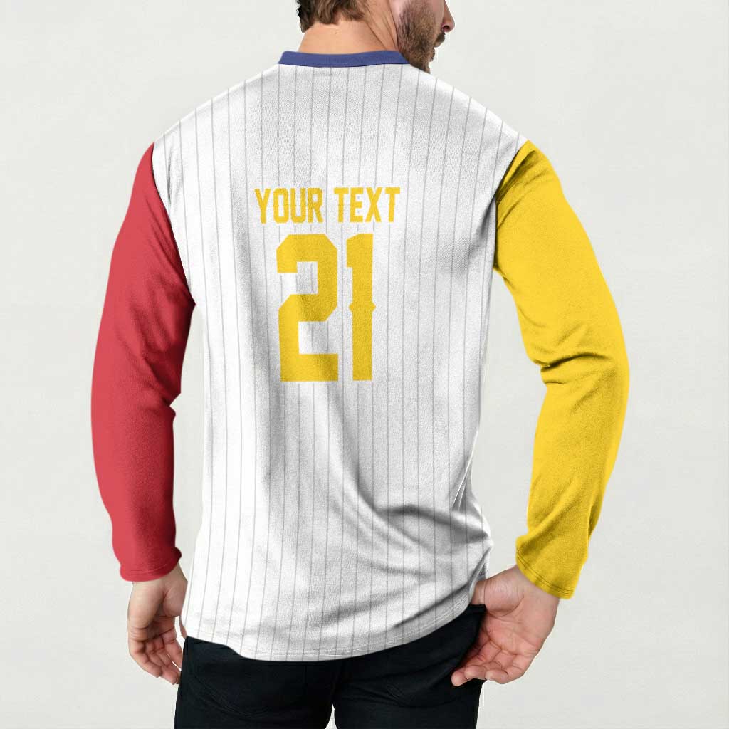 Custom Dripping Baseball Venezuela Button Sweatshirt