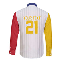 Custom Dripping Baseball Venezuela Long Sleeve Button Shirt