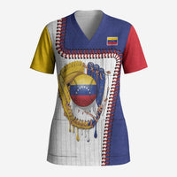 Custom Dripping Baseball Venezuela Scrub Top