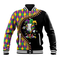 Dripping Baseball Mardi Gras Baseball Jacket Throw me Something Mister!