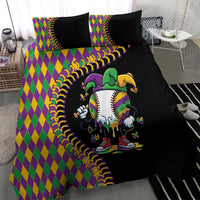 Dripping Baseball Mardi Gras Bedding Set Throw me Something Mister!