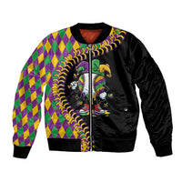 Dripping Baseball Mardi Gras Bomber Jacket Throw me Something Mister!
