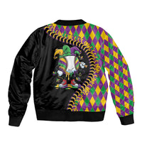 Dripping Baseball Mardi Gras Bomber Jacket Throw me Something Mister!