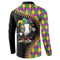 Dripping Baseball Mardi Gras Button Sweatshirt Throw me Something Mister!