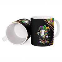 Dripping Baseball Mardi Gras Ceramic Mug Throw me Something Mister!