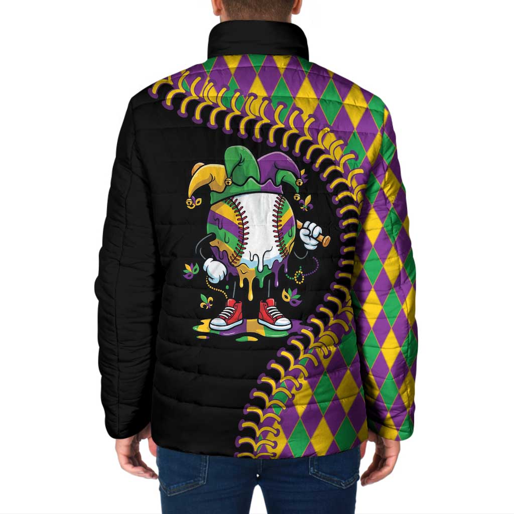 Dripping Baseball Mardi Gras Padded Jacket Throw me Something Mister!
