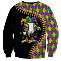 Dripping Baseball Mardi Gras Sweatshirt Throw me Something Mister!