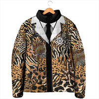 Proud Black Nurse RN Padded Jacket African Stethoscope Animal Skins Pattern