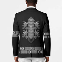 Proud Black Nurse RN Blazer Black African Pattern Stethoscope Dashiki Motif
