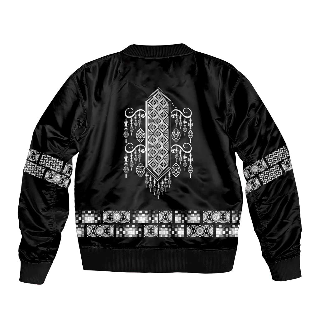 Proud Black Nurse RN Bomber Jacket Black African Pattern Stethoscope Dashiki Motif
