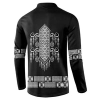 Proud Black Nurse RN Button Sweatshirt Black African Pattern Stethoscope Dashiki Motif