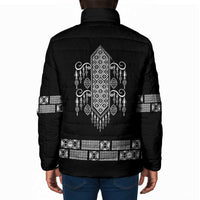 Proud Black Nurse RN Padded Jacket Black African Pattern Stethoscope Dashiki Motif