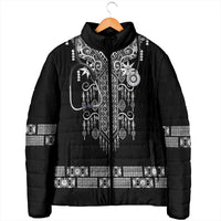 Proud Black Nurse RN Padded Jacket Black African Pattern Stethoscope Dashiki Motif