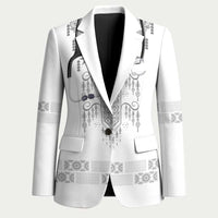 Proud Black Nurse RN Blazer White African Pattern Stethoscope Dashiki Motif