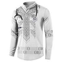 Proud Black Nurse RN Button Sweatshirt White African Pattern Stethoscope Dashiki Motif