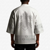 Proud Black Nurse RN Kimono White African Pattern Stethoscope Dashiki Motif