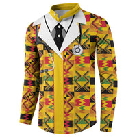 Proud Black Nurse RN Button Sweatshirt African Stethoscope Kente Pattern