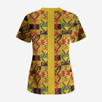Proud Black Nurse RN Scrub Top African Stethoscope Kente Pattern