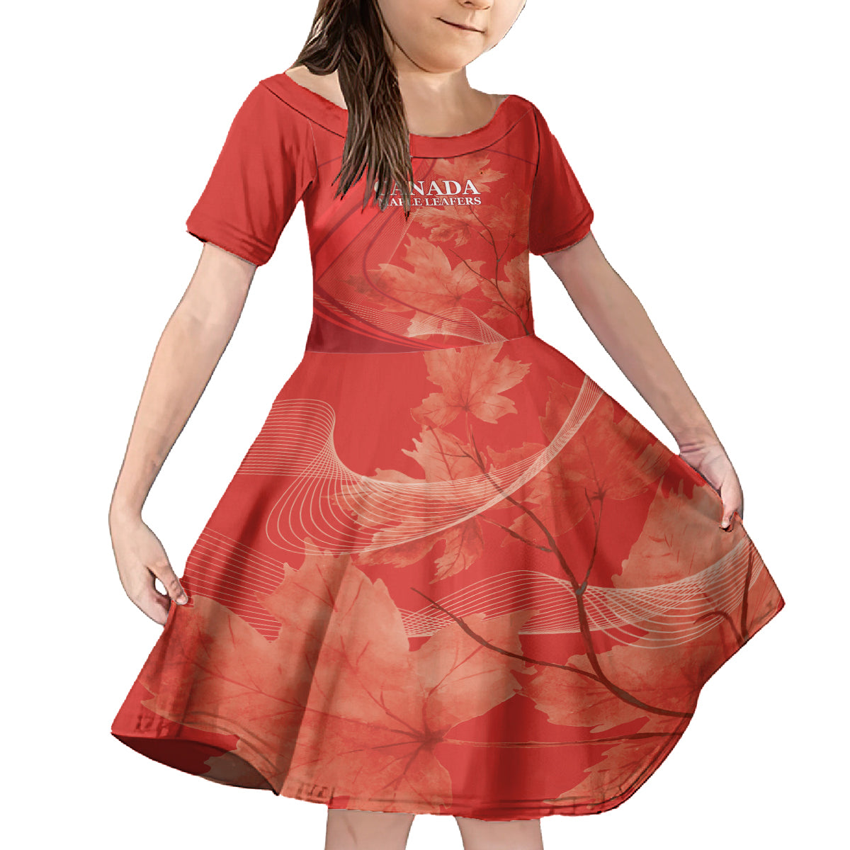 Canada Cricket World Cup 2024 Kid Short Sleeve Dress Maple Leafers Make Champions - Wonder Print Shop