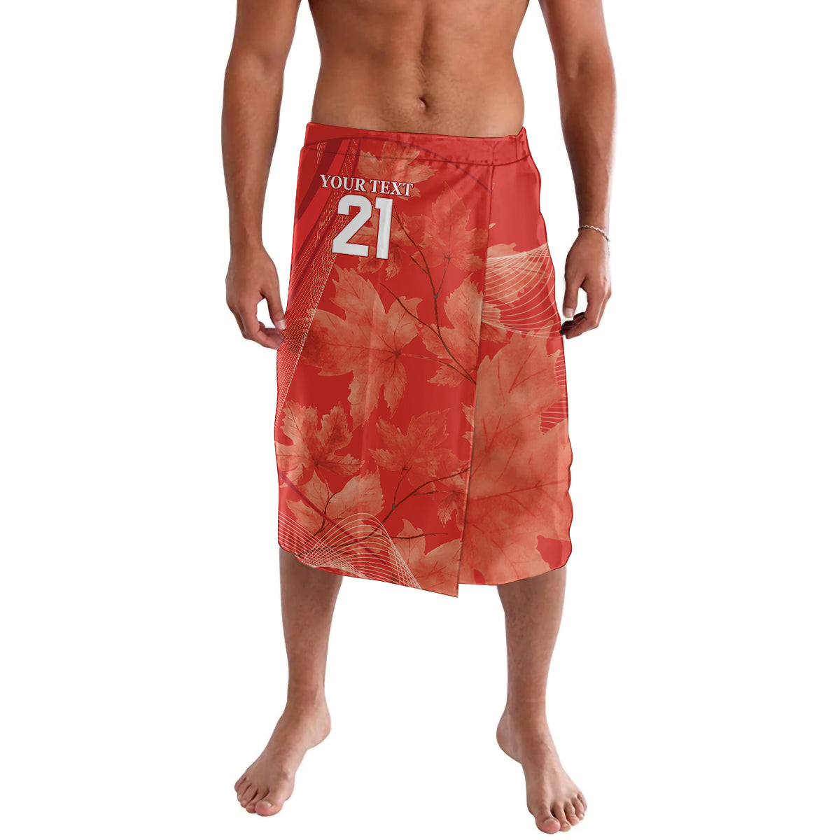 Red patterned cricket shorts with drawstring waistband, front view