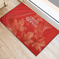Red rubber doormat with diagonal maple leaf and white Canada Maple Leafers lettering