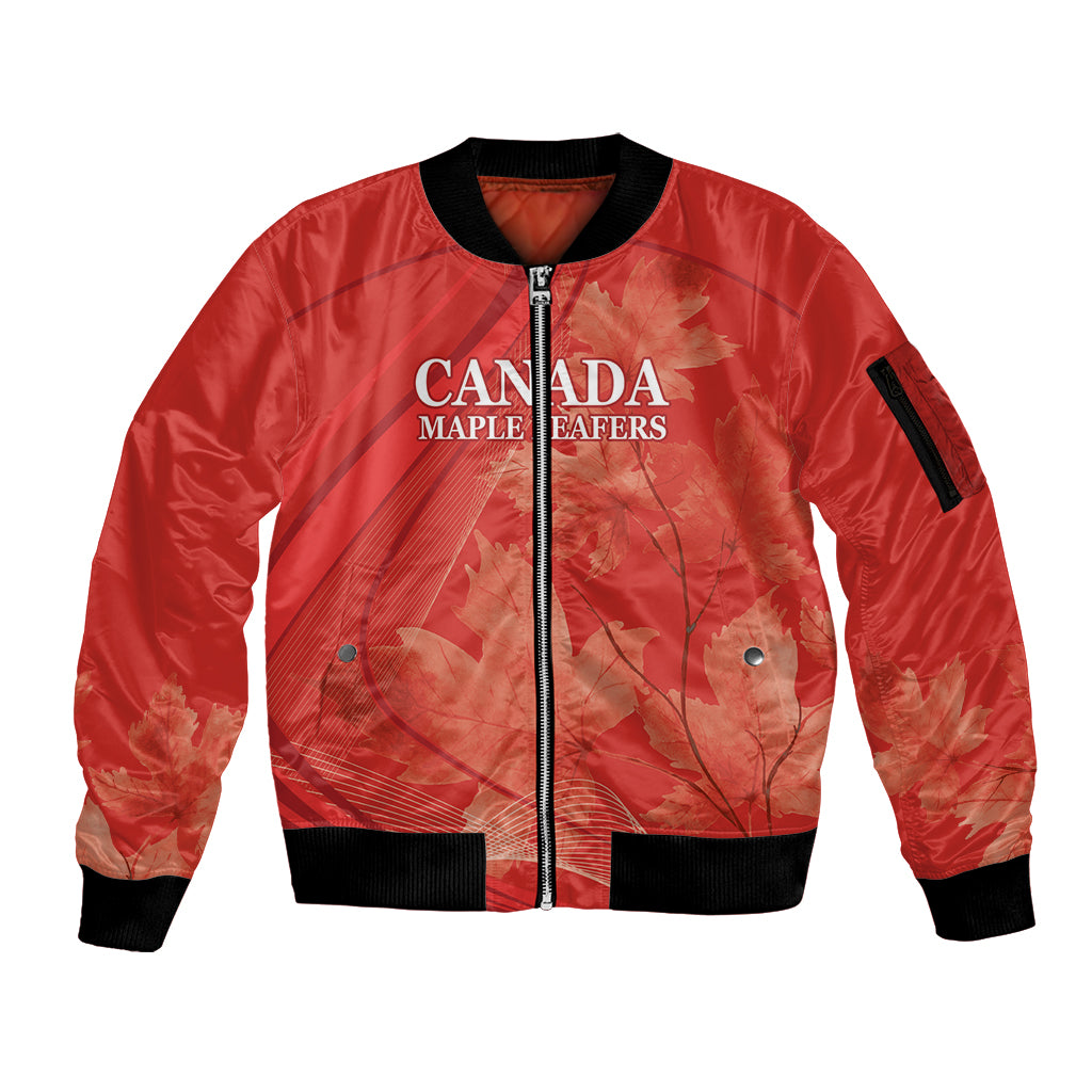 Canada Cricket World Cup 2024 Sleeve Zip Bomber Jacket Maple Leafers Make Champions