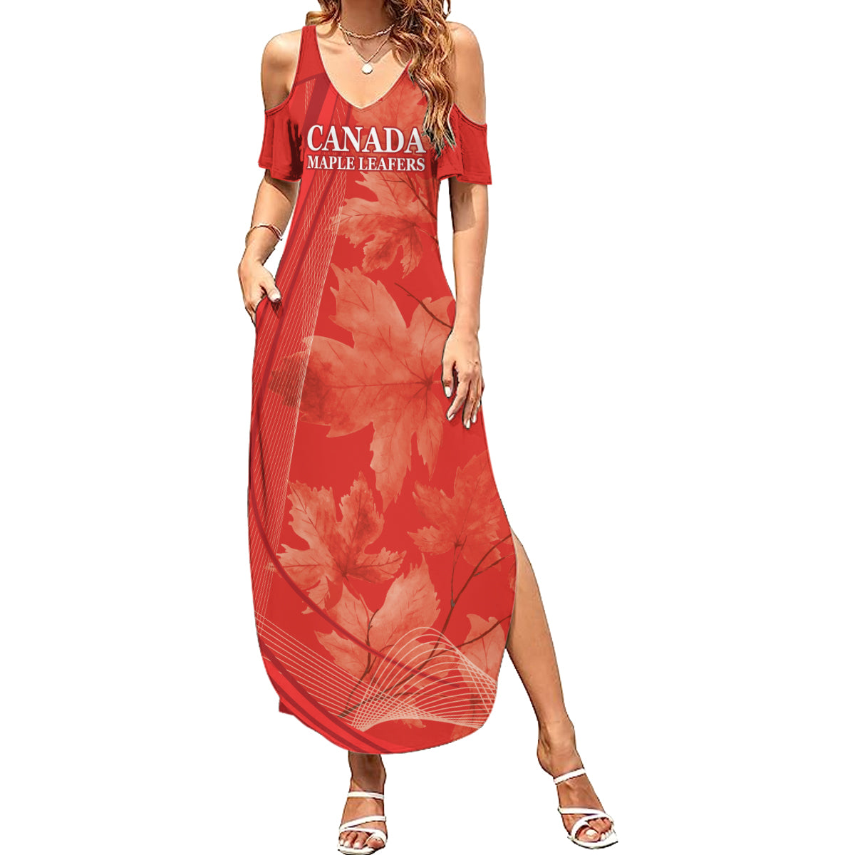 Canada Cricket World Cup 2024 Summer Maxi Dress Maple Leafers Make Champions