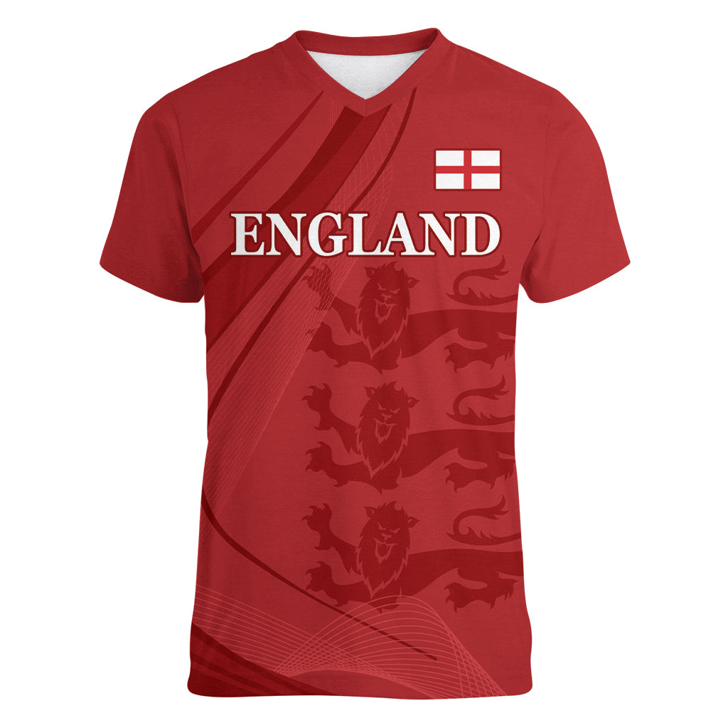 England Cricket World Cup 2024 Women V-Neck T-Shirt Tri Lions Make Champions