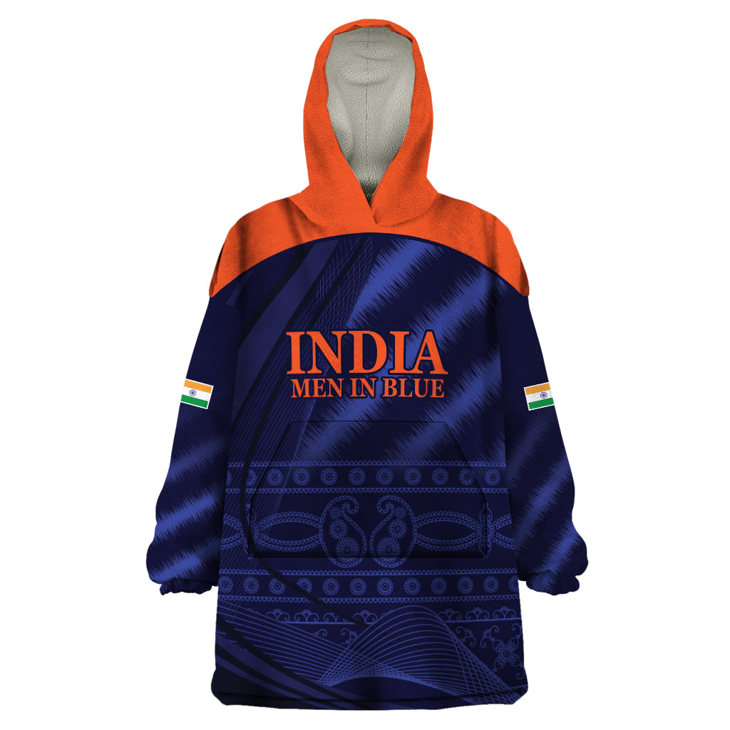 India Cricket World Cup 2024 Wearable Blanket Hoodie Men In Blue Make Champions